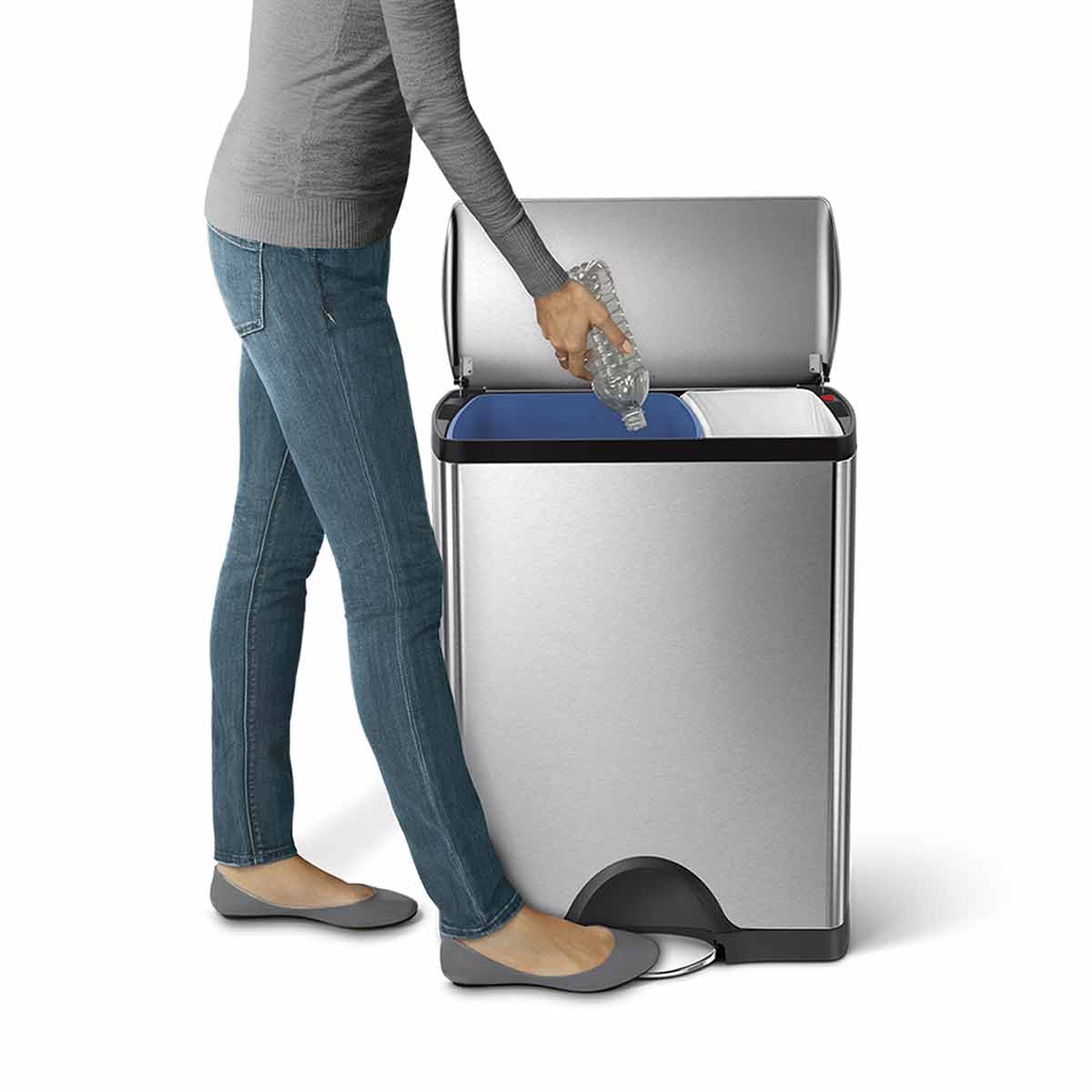 46L Dual Compartment Rectangular Step Can - Image 5